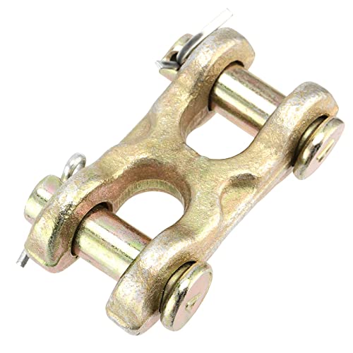 image for SOUJAP 4 Packs 3/8 Inch Twin Clevis Link, Zinc Plated G70 Forged Safet