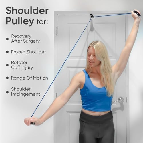 Image of AARAM Shoulder Pulley with Rope & Door Strap | Physiotherapy Exercise Kit for Frozen Shoulder, Rotator Cuff & Paralysis Recovery | Smooth Action Pulley for ROM & Strengthening Exercise
