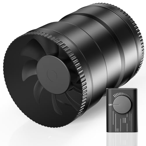 Hon&Guan Ventilador de tubo de 149 mm, regulable, 587 m³/h, ventilador de tubo extractor con enchufe de la UE, ventilador de canal para casas, sótanos, garajes, cocinas, color negro