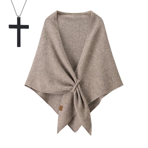 Pashmina Shawl Wraps for Women,Soft Knitted Shawl Blanket, Winter Shoulder Wrap Scarf & Poncho Sweater3