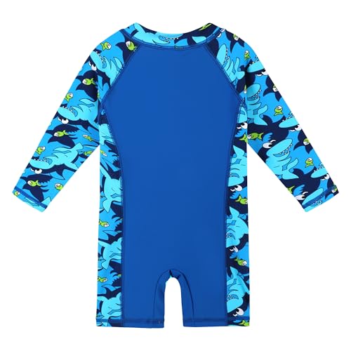 Image of HUAANIUE Toddler Boy Swimsuit Rashguard One-Piece Swimwear 0-6 Years