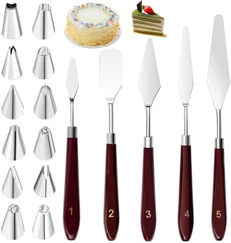 5 Pieces Cake Scraper, Stainless Steel Cake Scrapers, 12 Pieces N...