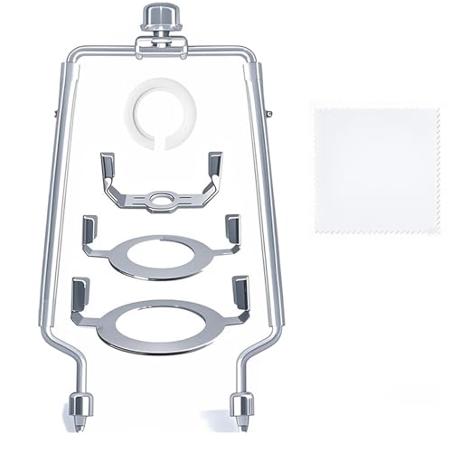 Image of Lamp Shade Harp Holder for Spider Lampshade,7 /8 /9 /10 Inch Height Adjustable,3 /8 inch Standard Saddle,E14 /E26 /E27 Light Base UNO Fitter Adapter Converter,Lamp Kit and Parts,Lamp Harp (Silver)