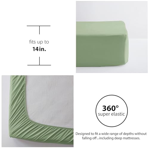 Anluoer ANUS23CF04SA8286 Full Comforter Set, Sage Green, 7 Pieces With Sheets, All Season Bedding, Extra Cozy Down Alternative, Machine Washable thumb #6