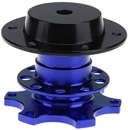 BestTeam Universal Steering Wheel Snap Off Quick Release Hub Adapter Boss Kit With 6-hole Steering Wheel Hub (Blue)