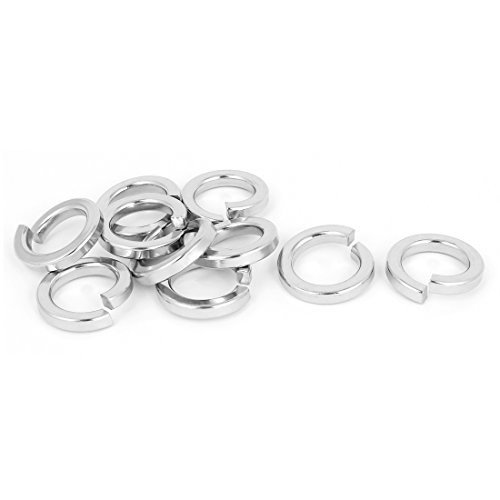 Uxcell 100pcs 3/8" 316 Stainless Steel Split Lock Washers - Silver, 10mm ID, 15.5mm OD