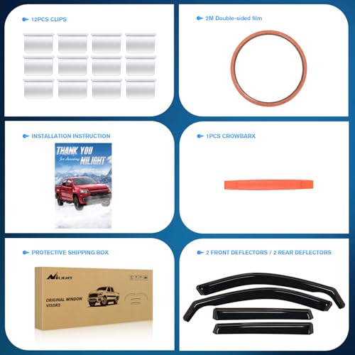 Image of Nilight Vent Window Visors for Hyundai Palisade 2020-2025, in-Channel, 4PCS