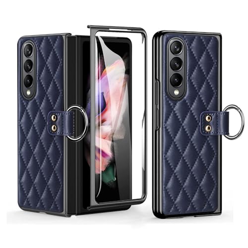 Étui de téléphone pliant bleu avec support pour Samsung Galaxy Z Fold 4