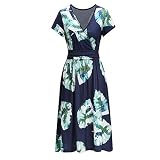 Generic Frauen Casualflorale lockere Kleidertasche Sexy Kleid Kurz Damen