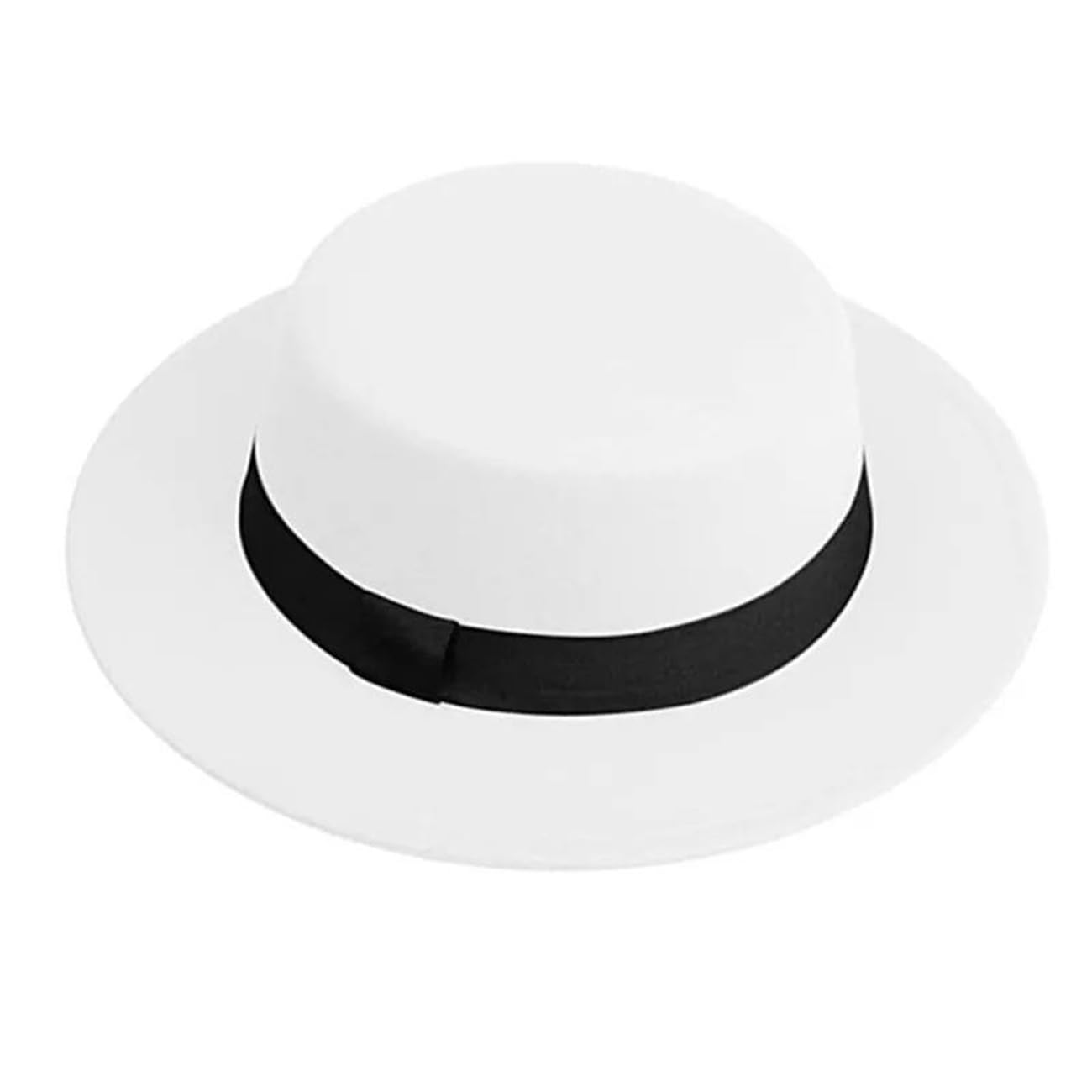 Cappello Fedora da uomo e da donna, cappello piatto in feltro, a tesa larga, in lana, stile jazz, panama