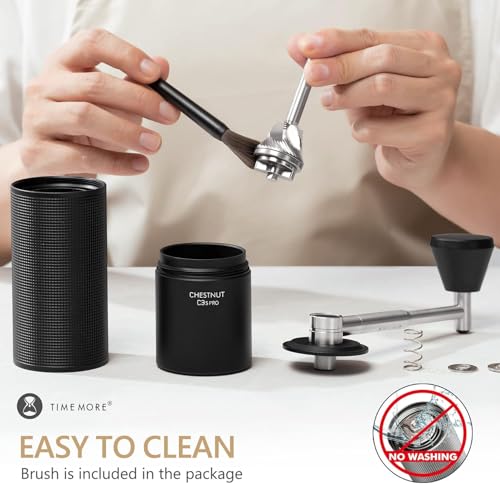 TIMEMORE Chestnut C3S PRO Manual Coffee Grinder - Compact with Foldable Handle, Adjustable Stainless Steel S2C Conical Burr for Espresso, French Press & More, Portable Coffee Grinder (Black) by TIMEMORE - Image 6