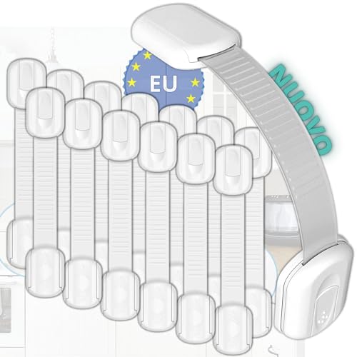 Blocca Cassetti per Bambini | Kit 14 pezzi sicurezza cassetti bambini con adesivo resistente | Raschietto di rimozione INCLUSO | Installazione facile senza utensili | Blocco per armadietto, cassetto