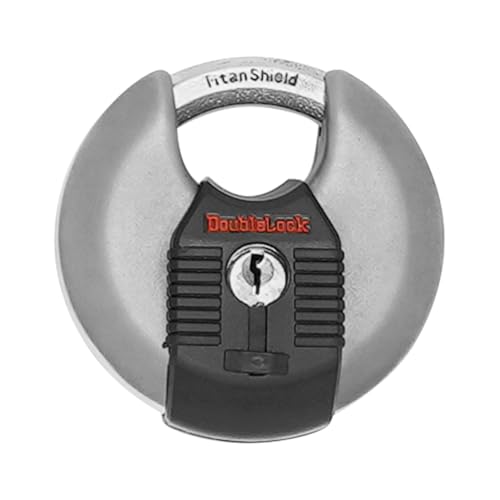 DoubleLock Crab 2.0 – Upgraded Stainless Steel Discus Padlock, Hardened Steel, Weather-Resistant, 5 Keys – Heavy-Duty Security for Trailers, Gates, Job Boxes, Marine & Outdoor Storage