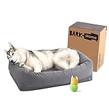 BarkBox Memory Foam Dog Bed, High Density Foam Base for Orthopedic Joint Relief, Crate Lounger, Dog Couch or Sofa Pet Bed, Machine Washable Cover with Water-Resistant Lining