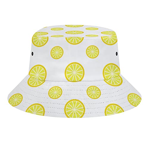 Buytruew Chapeau cloche citron pour homme et femme, chapeau de pêche amusant, chapeau de pêcheur de soleil pliable pour l'extérieur, Noir , taille unique