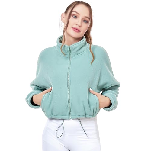 Davena Women's Reversible Sherpa Fleece Hoodie Jacket Zip Up Winter Fall Coat Warm Outwear with Pockets2