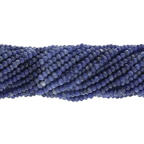 Perles sodalite véritable micro-facettées de 3mm pierres de qualité supérieure pour joaillerie
