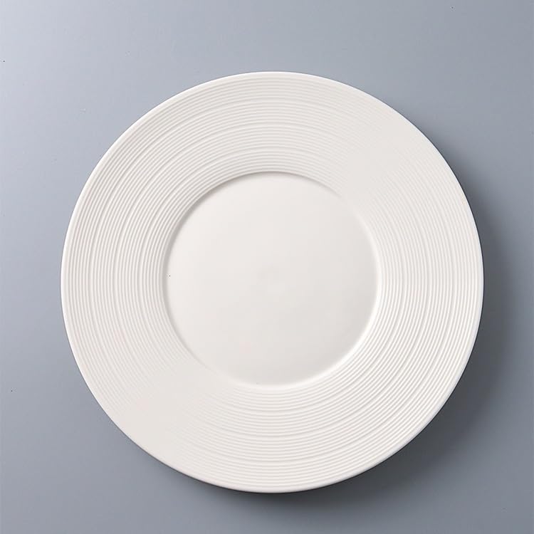 Talerz obiadowy Hans zachodni płytki okrągły talerz na makaron francuski wzór Hansa kreatywna zastawa stołowa do restauracji, czysty biały deser salaterka kuchenna