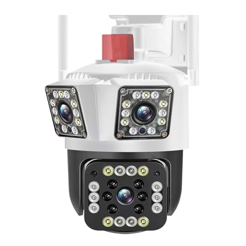 DMETE IP Camera 12MP 6K Three Lens 8X Zoom Surveillance AI Tracking Security Protection Outdoor CCTV CAM Fácil instalación(6K 12MP Add 128G)