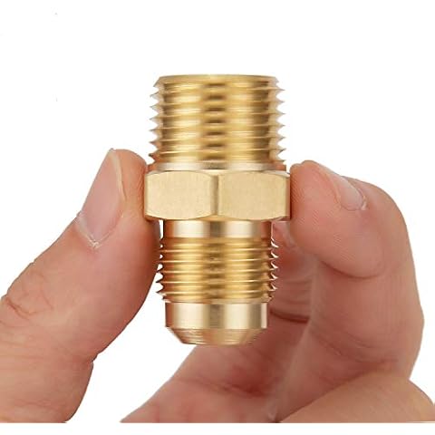 Litorange 3 PCS Metals Brass Couples Tube Fitting Half Union Gas Adapter 1/2" Flare x 1/2 Inch NPT Male Pipe Connector Cover
