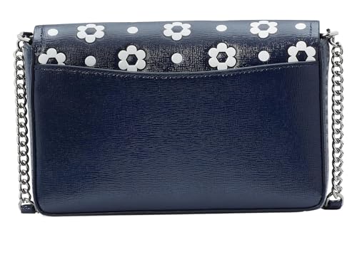 Kate Spade New York Morgan Daisy Dot Embossed Saffiano Leather Flap Chain Wallet, Parisian Navy Multi2