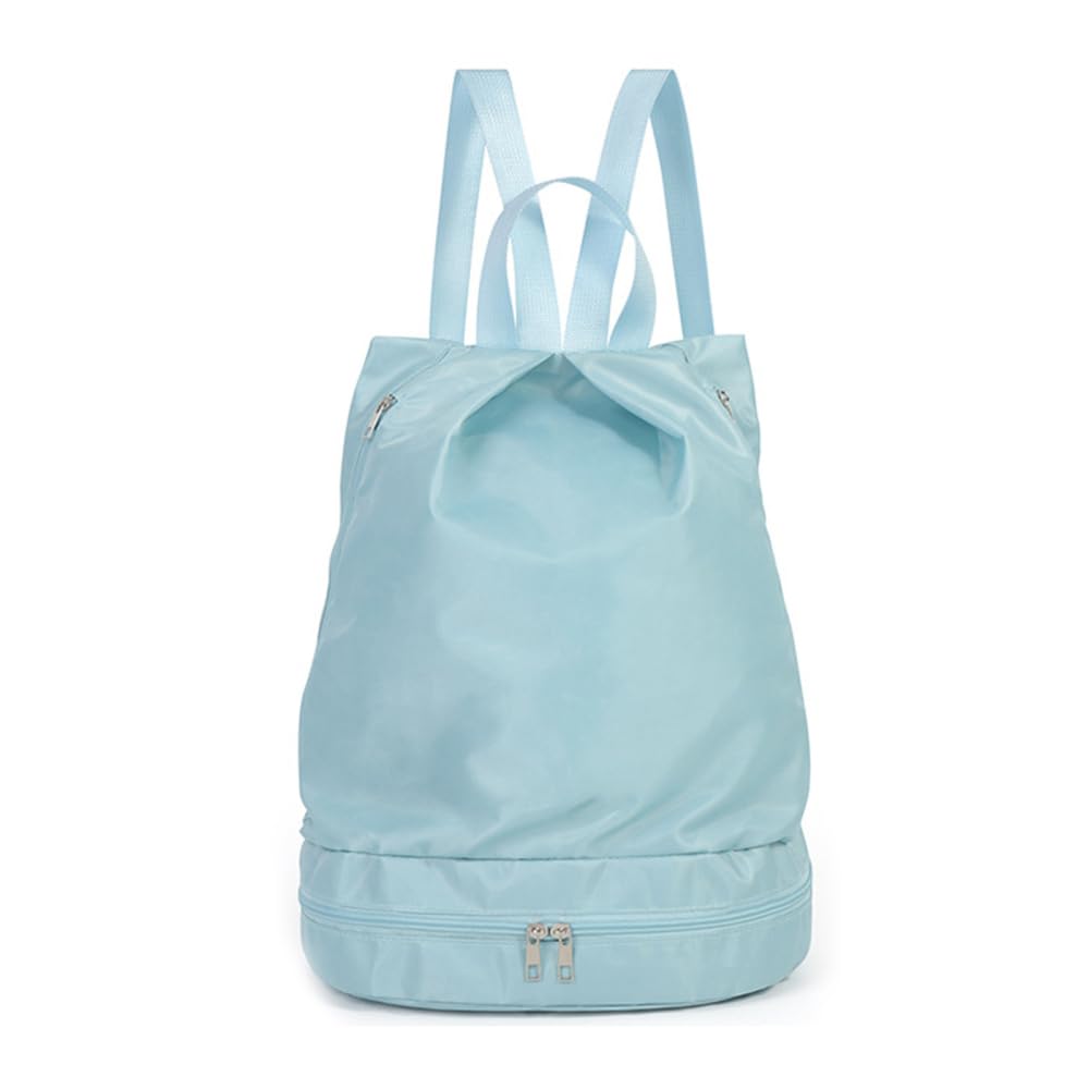 BDKMMS Swim Bag, PVC Waterproof Gym Bag Beach Backpack with Wet & Dry Compartments for Gym Swimming Workout Sport Gear