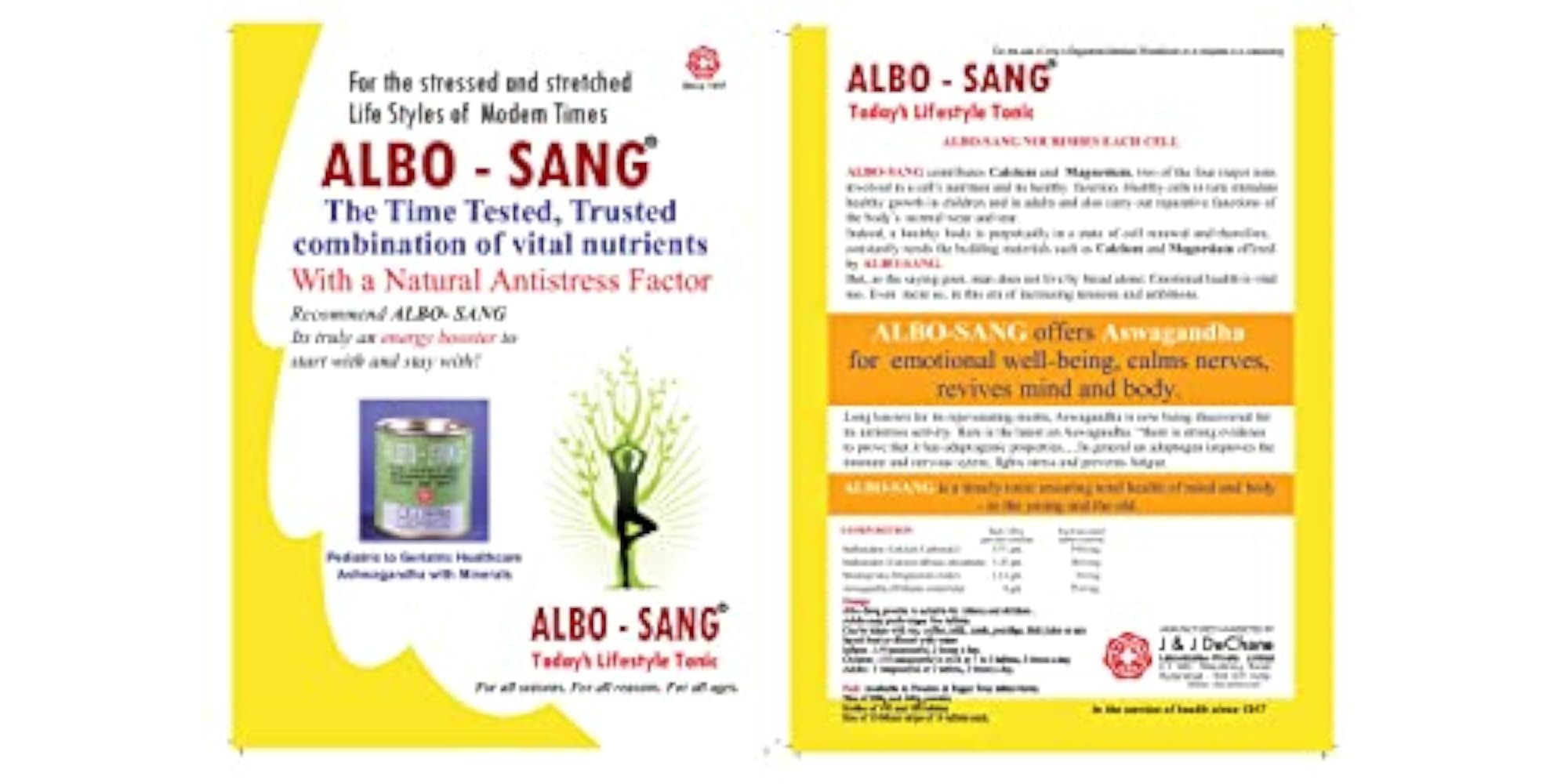 J & J DeChane Albo Sang Ashwagandha Tonic, 200 gms