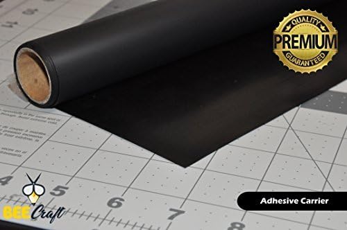 BEECRAFT Heat Transfer Vinyl Roll (Black) - HTV Iron on Vinyl 100% Ultra Matte PU - 15.7" x 3' - Adhesive Carrier HTV - Easy to Weed DIY Projects on Cricut, Silhouette, Iron-On, Heat Press and More