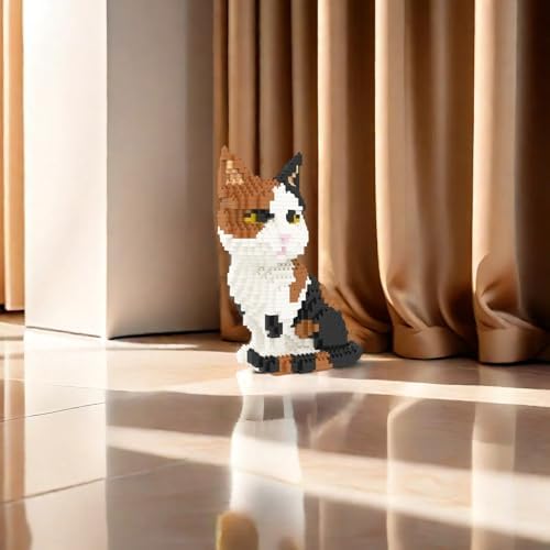 Larcele Mini Building Blocks Animal Set, DIY Micro 3D Building Toy Bricks,1191 Pieces KLJM-05 (Cat, Model 1979) - 4