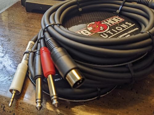 Pig Hog PD-R1403 Dual RCA (Male) to Dual 1/4" Mono (Male) Cable, 3 Feet
