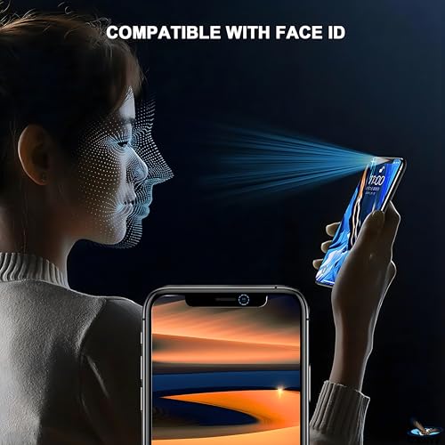 Image of UniqueMe Sakit Military-Grade Privacy Tempered Glass Screen Protector for iPhone 13 /13 Pro / 14 / 16e with Edge to Edge Coverage I Case Friendly, 9H Hardness and Bubble free installation kit