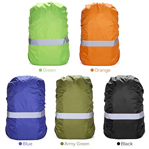 KKmoon Capa de mochila com faixa reflexiva feminina homem bolsa impermeável capa de chuva para cicli