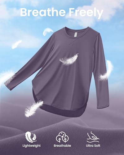 Image of G4Free Lightbreeze Womens UPF 50+ Long Sleeve Workout Tops Quick Dry UV Sun Shirt Running Gym Hiking Yoga Casual Lightweight