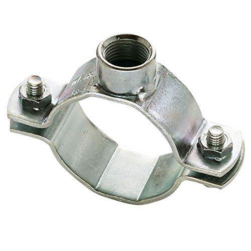 5 Stück - Schraubrohrschelle Schwerlast mit Anschluss R1/2 Spannbereich 108-116mm (4) - Korrossionsschutz durch Verzinkung - qpool24