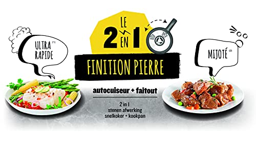 Seb Clipsominut'Ultra Resist Stone Finish Pressure Cooker 5 L + Recipe Book, Induction Pressure Cooker, Stone Effect, Easy Use, Made in France P4705105 - Image 2