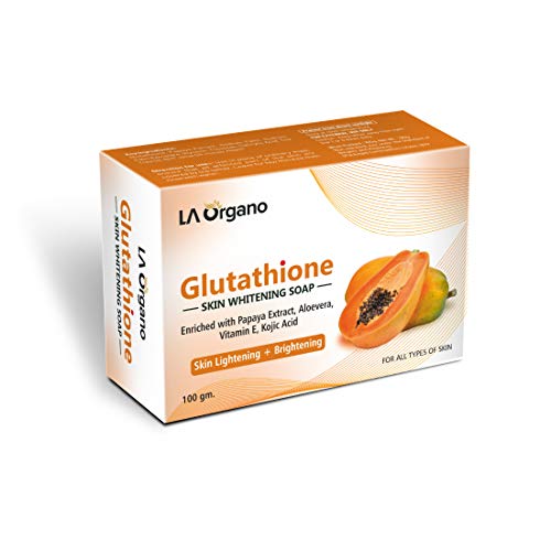 La Organo Glutathione Papaya Skin Whitening Soap; With Vitamin E And C; Dark Spot And Dead Skin Cell Removal; 100 G