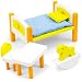Imagination Generation Dreamland Children’s Bedroom Set, Colorful Wooden Dollhouse Furniture (6 pcs)