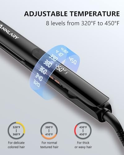 Bild 1 - Haarglätter 1 Zoll, Glätteisen & Lockenstab 2-in-1 mit Titan-Keramik-Ionen-Technologie – Anti-Hitzeschutz Silikon für Weniger Spliss, Glänzendes Haar – Dual Voltage (110-240V)