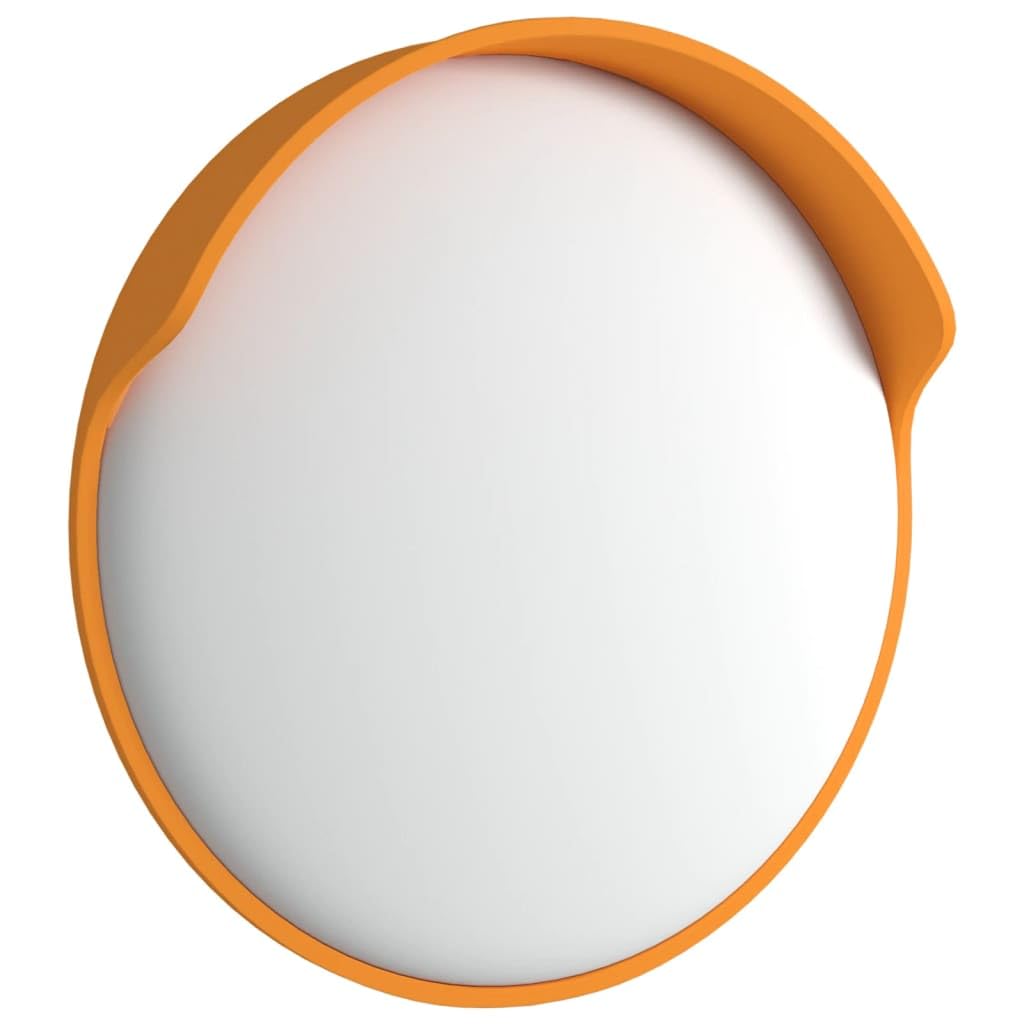 Miroir de Circulation Convexe, Miroir Routier de Sécurité extérieur Orange Ø30 cm Polycarbonate