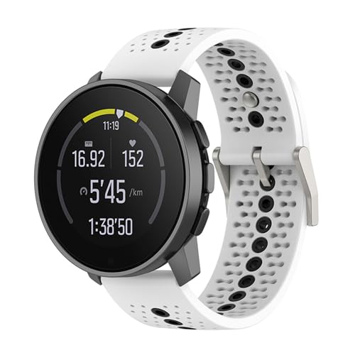 For SUUNTO RUN�p�o���h 22MM�x���g ���F �ւ��o���h �V���R���� �_�炩�� �ʋC�� �ϋv�� �X�|�[�c�o���h �A�N�Z�T���[�i�z���C�g-�u���b�N�j