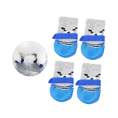 Hohopeti 4pcs Dog Puppy Cat Waterproof Socks Non-Slip for Hot Pavement Pet Socks with Cartoon Prints Size l