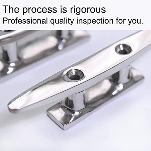 Zomchain Open Base Boat Cleat, 6 Inch Dock Cleat All 316 Stainless Steel Boat Mooring Accessories, Installation Accessories Bolts, Nuts And Screws (6 Inch-1Pcs) #TOP5