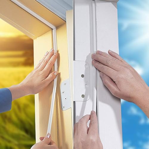 Image of Door Weather Strip Draught Excluder for Doors Self Adhesive Foam Draft Excluder for Windows Door Insulation Strip Weather Stripping Door Seal Strip, Epdm, Foam, Rubber (White)