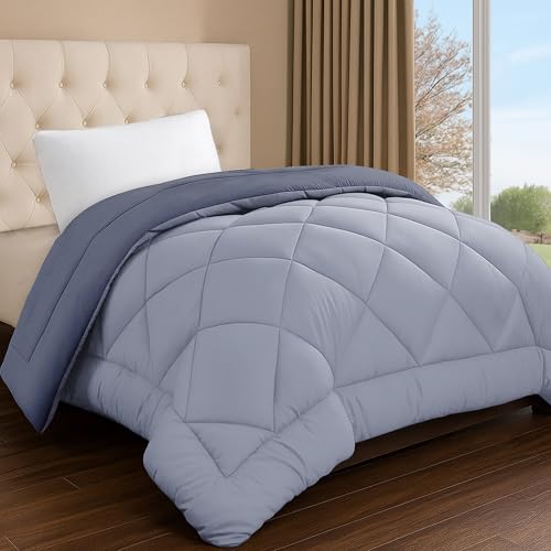 Image of Story@Home Reversible Comforter Single Bed 220 GSM Microfiber Reversible Blankets for Winter /Quilt /Duvets for Single Bed Comforter (90X60 Inches, Blueberry & Lavender)