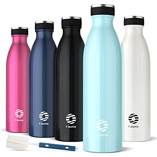 Fjbottle Botella Agua Acero Inoxidable 1 Litro - Sin BPA/Sin Fugas Botella Termica - Deportiva Termo para Ciclismo, Gym