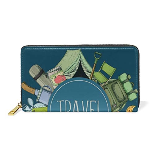 Preisvergleich Produktbild GIGIJY Geldbörse mit Kartenfächern für Damen, echtes Leder, mit Reißverschluss