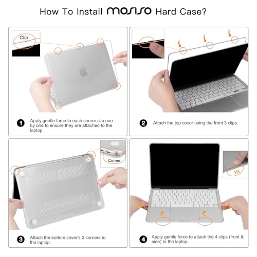 Image of MOSISO Compatible with MacBook Neo Case 13 inch 2026 Release Model A3404 with A18 Pro Chip, 4 in 1 Kit Precision Fit Crack & Scratch Resistant Protective Hard Shell Case Cover, Crystal Black