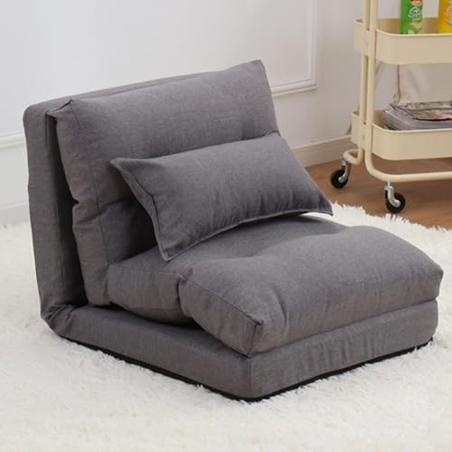 Sofá de suelo, futón convertible ajustable para sala de juegos y sala de estar, diván tapizado con almohadas de cintura