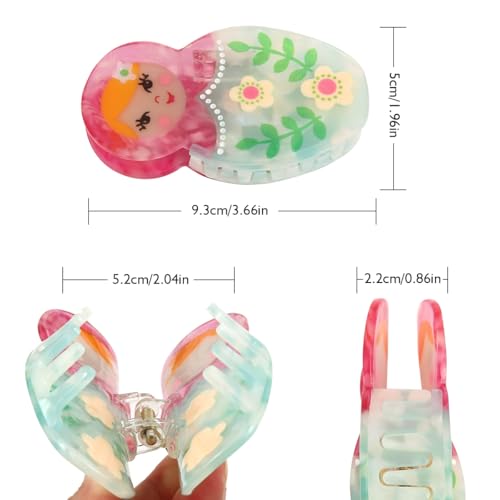 Personalized Acetate Matryoshka Russian Nesting Doll Hair Claw Clip, 1 Piece