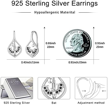 925 Sterling Silver Leverback Hoop Earrings for Women Girls Hypoallergenic Jewellery for Christmas